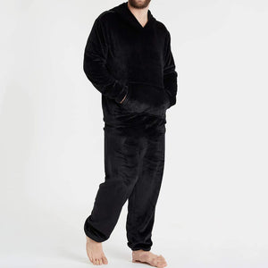 Men's Warm Hooded Trousers Suits-Aria Doejay