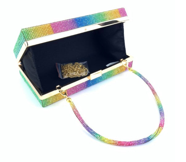 Hot Diamond Rainbow Bag Women's Dinner Handheld Bag-Aria Doejay