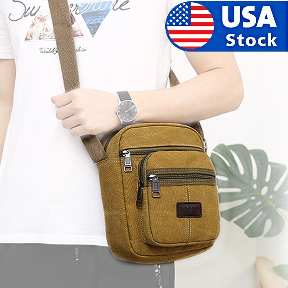 Men's Crossbody Messenger Bag Canvas Bags Casual Shoulder Satchel Handbag Pouch-Aria Doejay