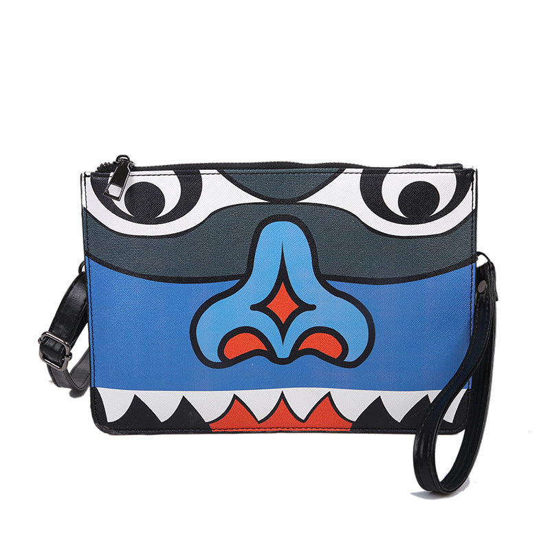 New Fashion Temperament Bag, Clutch Envelope Bag, Printed Shoulder Bag, Graffiti Stitching Diagonal Bag