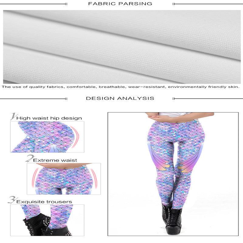 Hot-selling New Arrival Scale 3D Digital Printing Magic Color Slim-fit Pants European And American Sports Yoga Cropped Leggings-Aria Doejay