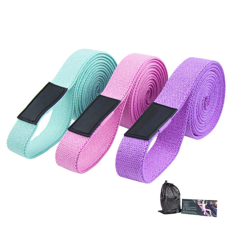 Long Knitted Latex Silk Hip Lifting Belt Yoga Fitness Hip Ring Elastic Belt Training Tension Ring Stretching Resistance Belt-Aria Doejay