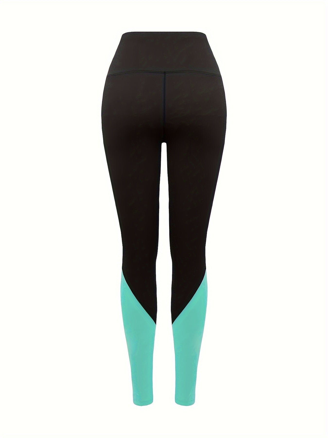 Women's High-Waist Yoga Leggings - Comfortable & Stretchy, Color Block Design for Casual Attire and Fitness