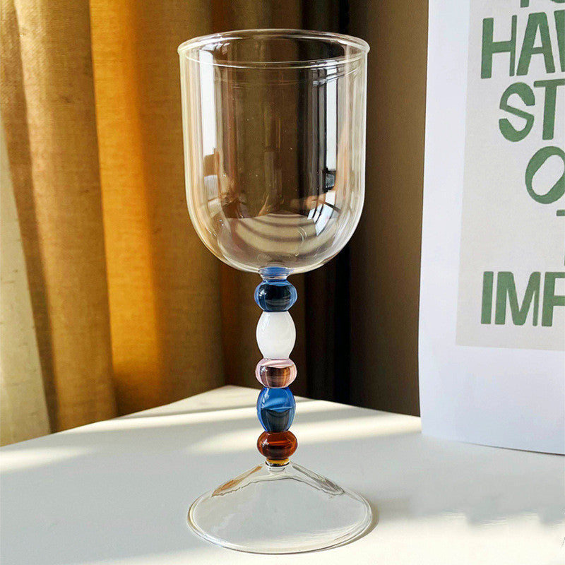 Fashion Bead Goblet Heat-resistant Glass Wine Glass-Aria Doejay