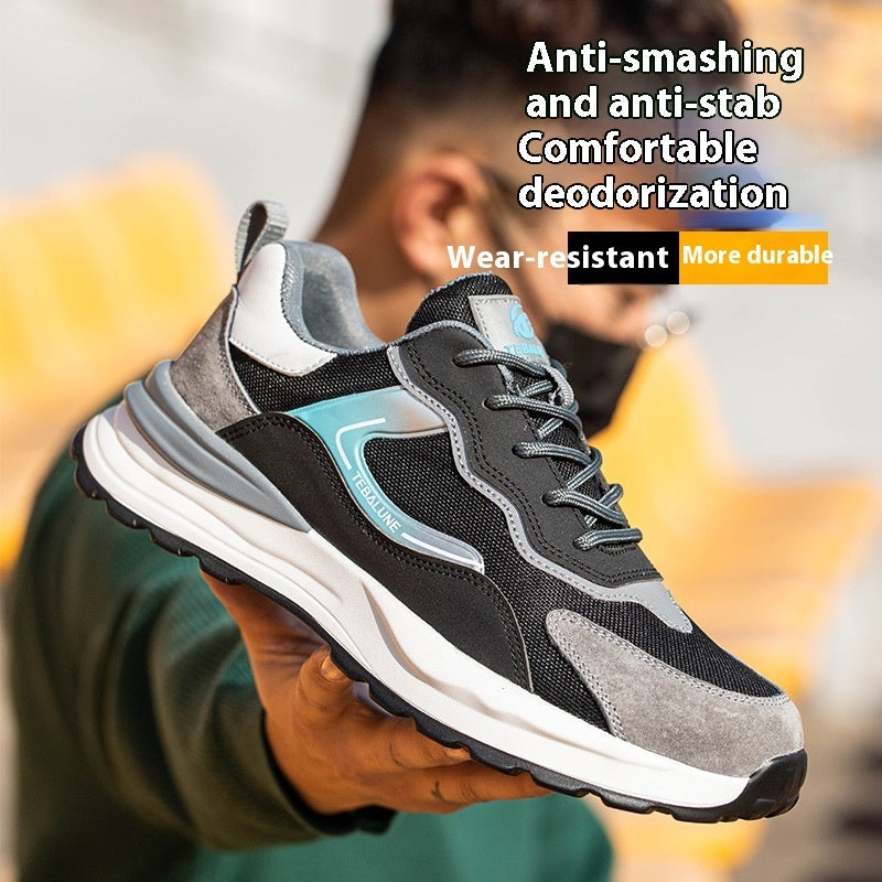 Men's Breathable Anti-smash Anti-puncture Anti-slip Wear-resistant Work Shoes