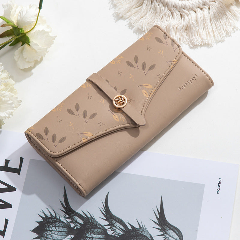 Women's Large-capacity Long Printed Hasp Clutch