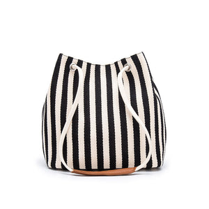 Crossbody Portable Striped Simple Canvas Bag