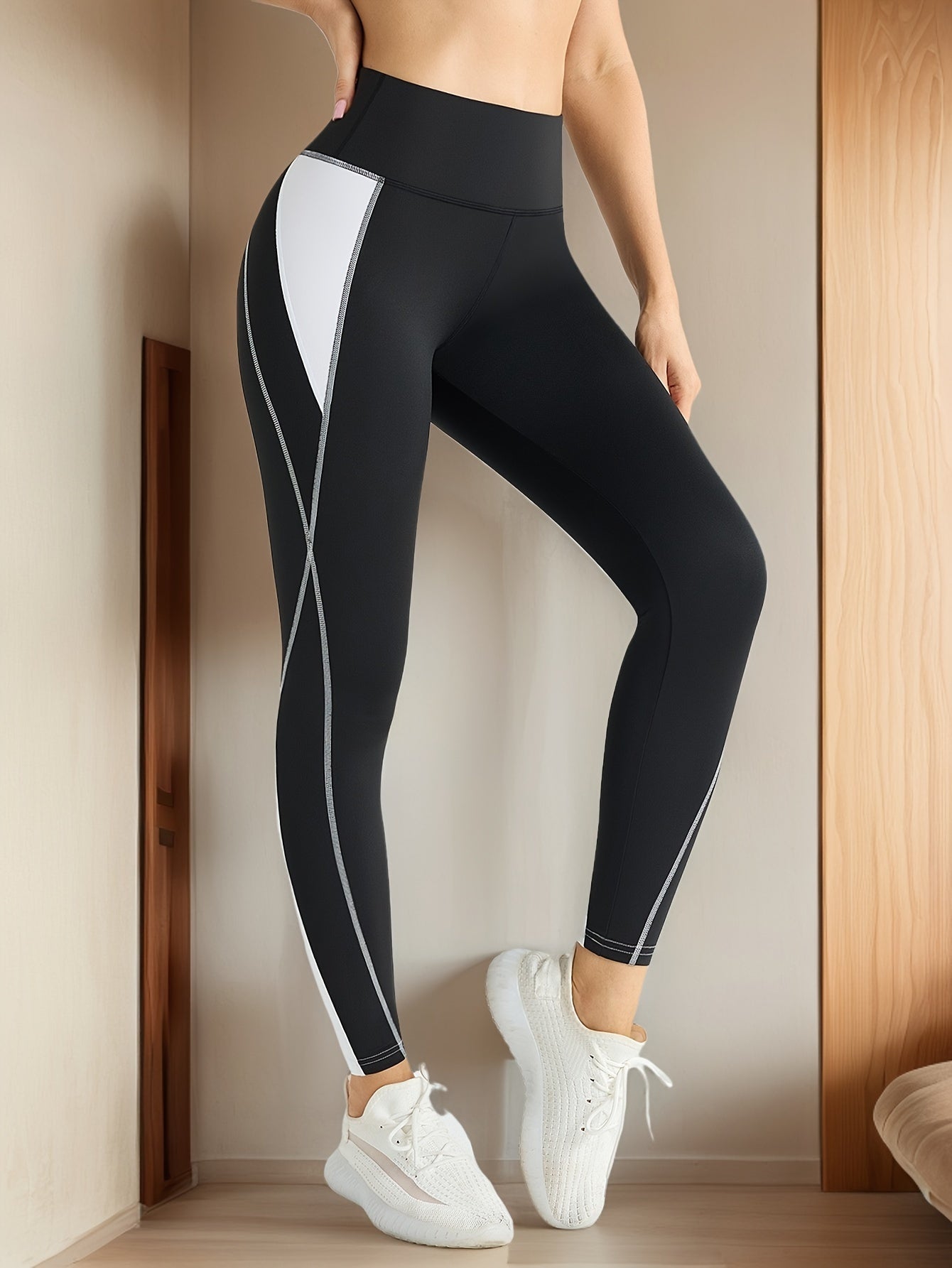 Women's Yoga Leggings With High Waistband, Moisture-Wicking, And Stretchy, Perfect For Outdoor Activities And Fitness