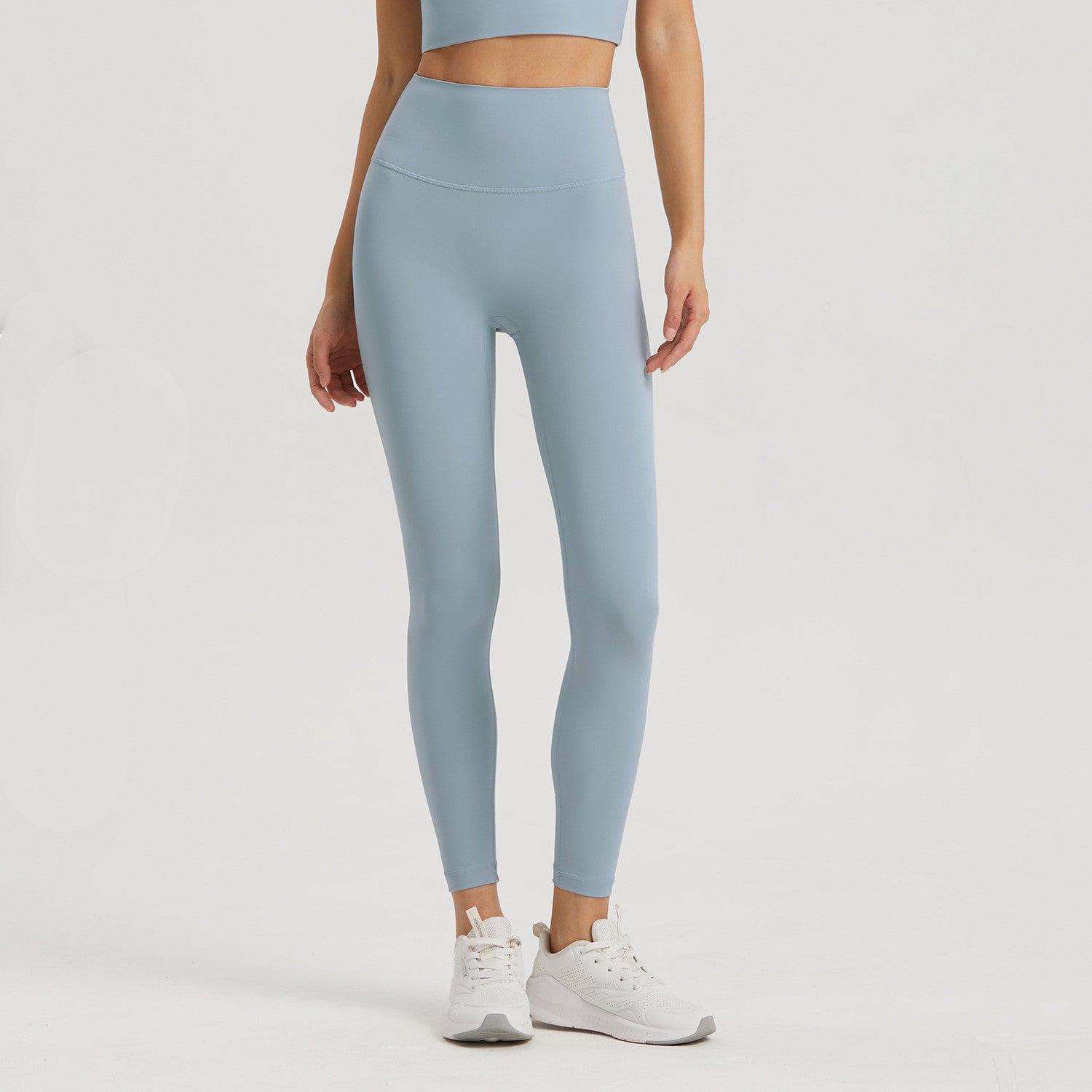 Lycra Pocket Peach High-waisted Nine-point Leggings-Aria Doejay