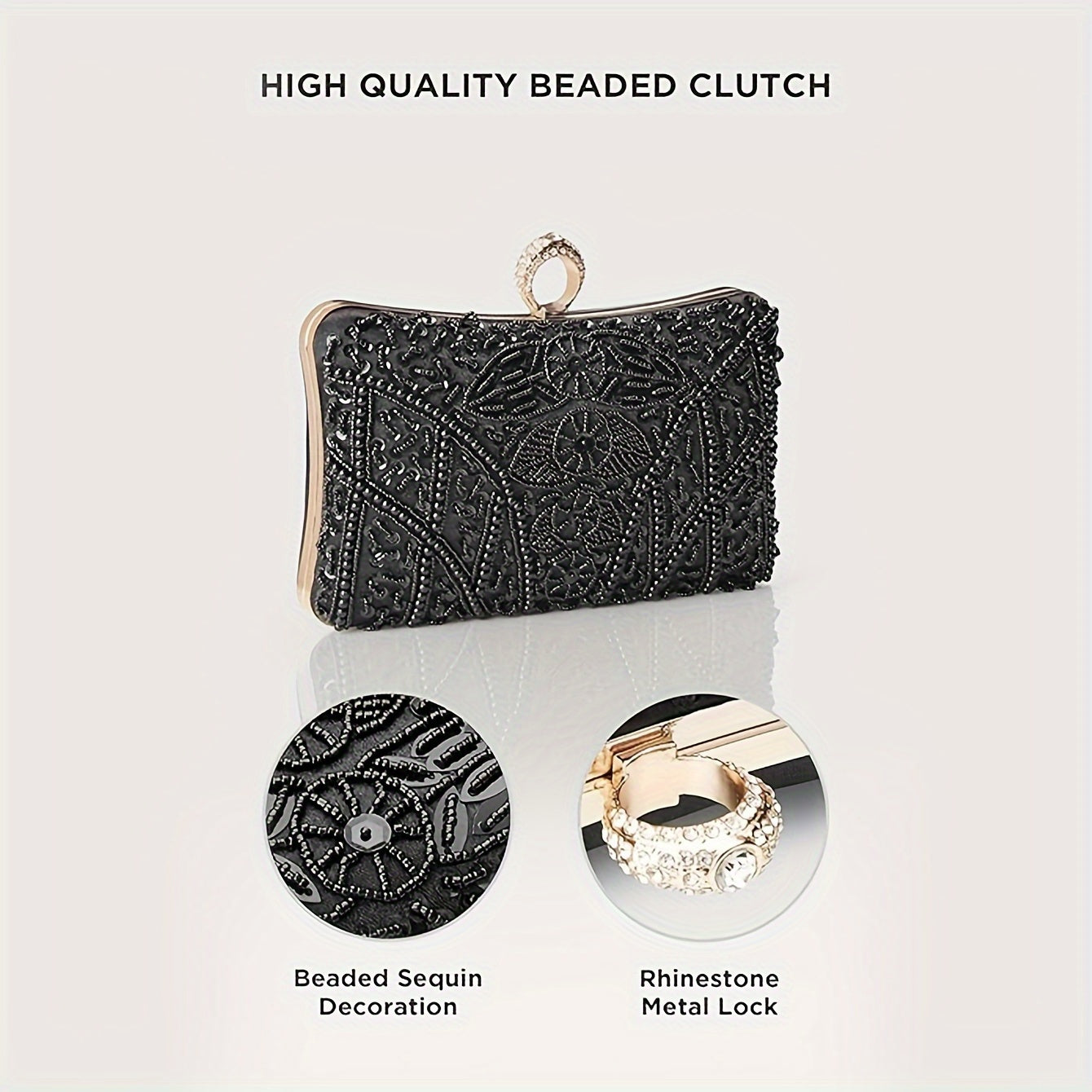 Evening Clutch Purses For Women - Vintage Evening Bag Accessories For Women Gatsby 1920s Beaded Sequin Clutch