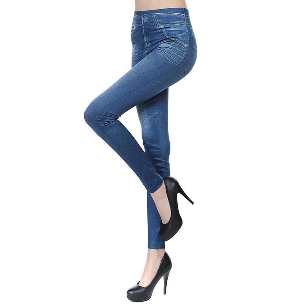 High Waisted Jeggings - Denim Leggings-Aria Doejay