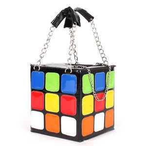 LNew fashion personality cute Rubik's Cube bag style hand bag female bag handbag clutch bag