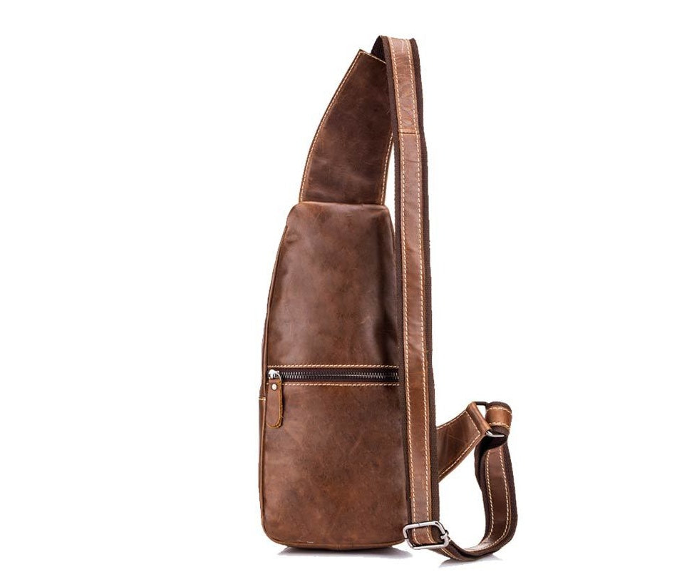 Men's Leather Shoulder Crossbody Leather Chest Bag