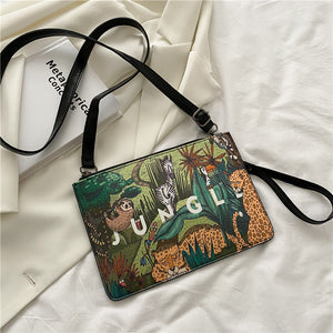 New Fashion Temperament Bag, Clutch Envelope Bag, Printed Shoulder Bag, Graffiti Stitching Diagonal Bag