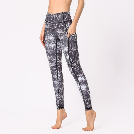 Printed pocket leggings-Aria Doejay