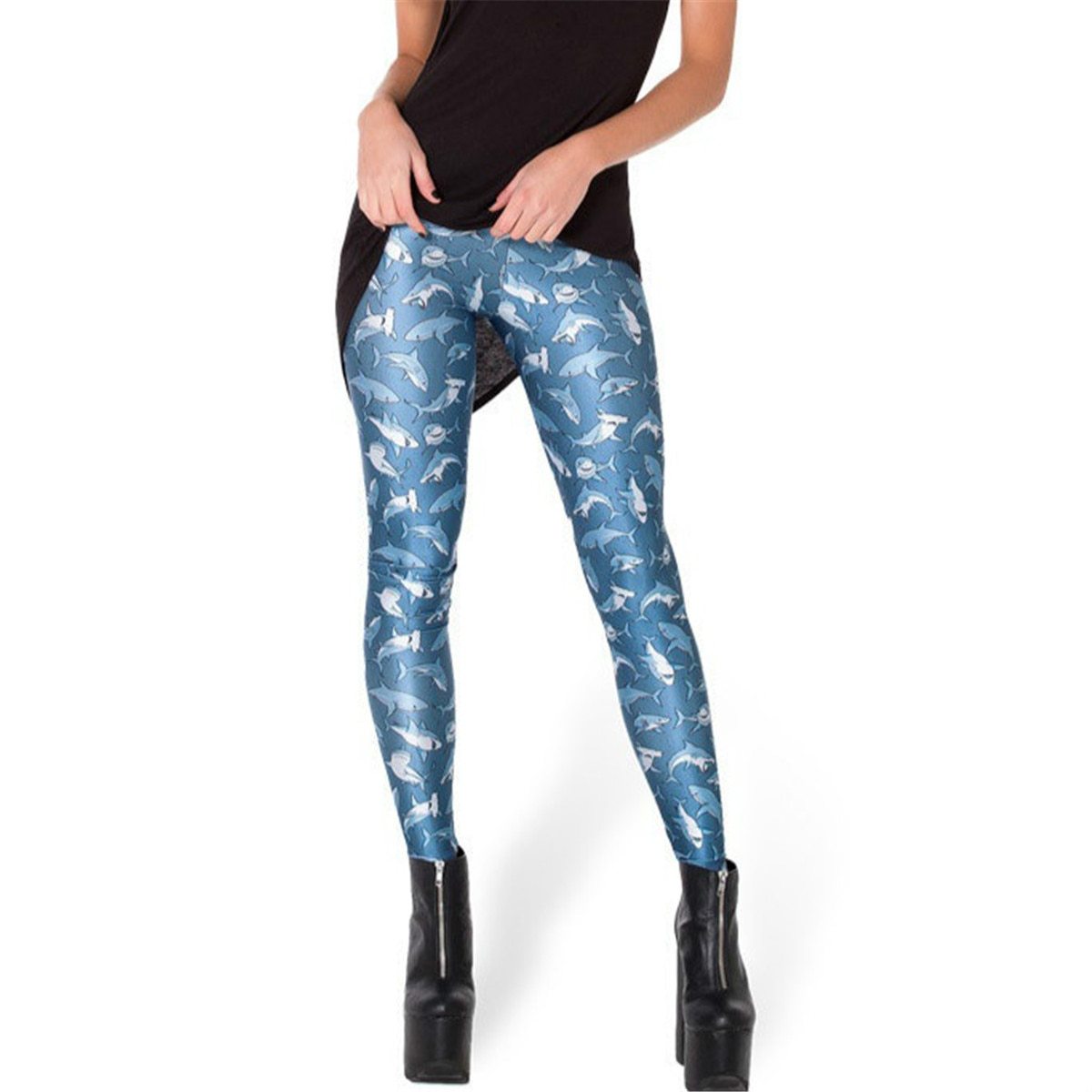 Fashion Snow White Wizard Mermaid Slim Leggings-Aria Doejay