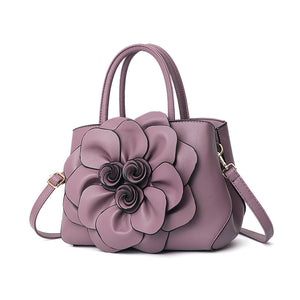 PU leather flower portable shoulder bag