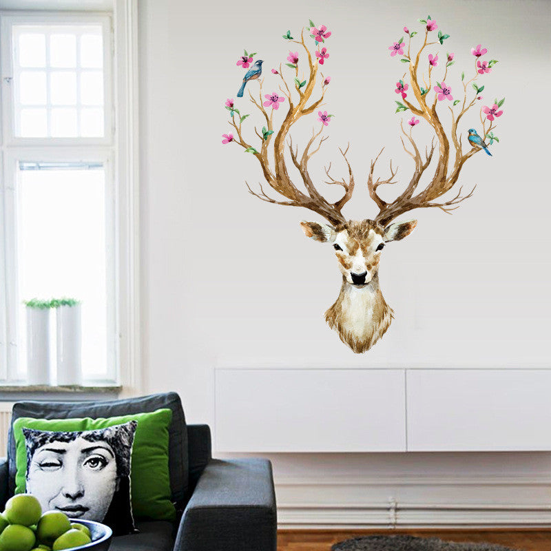 Sika Deer DIY Wall Stickers Wall Decor Art Decals For Kids Rooms Bedroom Living Room European Style Poster Unique Wall Sticker-Aria Doejay