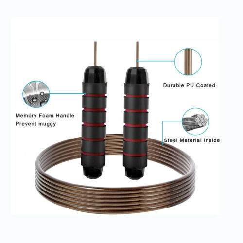 Jump' Rope Tangle-Free Rapid Speed Jumping Rope Cable With Ball Bearings Steel Skipping Rope Gym Fitness Home Exercise Slim Body-Aria Doejay