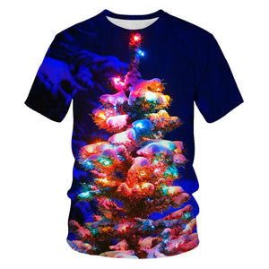 Christmas Support Customized Men's T-shirt 3D Digital Printing Short Sleeve-Aria Doejay