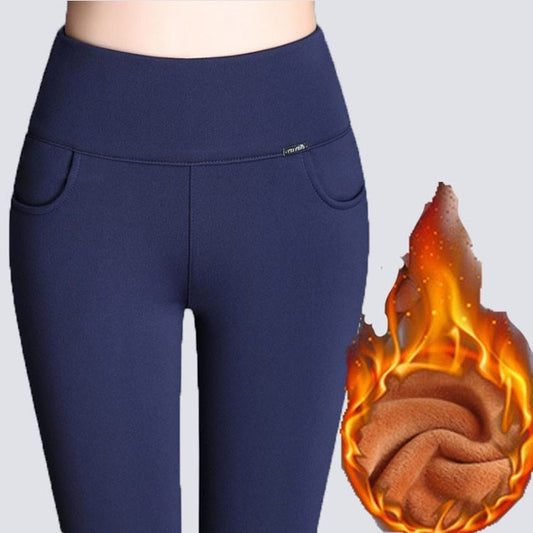 High waist and velvet padded leggings-Aria Doejay