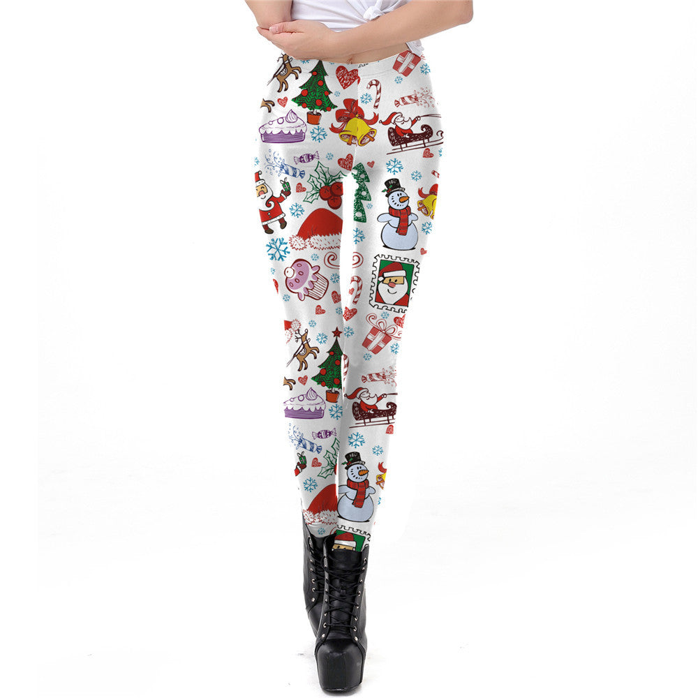 Christmas Printed leggings-Aria Doejay