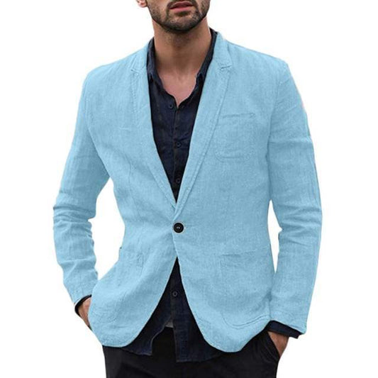 autumn Solid for Men Cotton Thin Suits Blazers Jacket coa-Aria Doejay