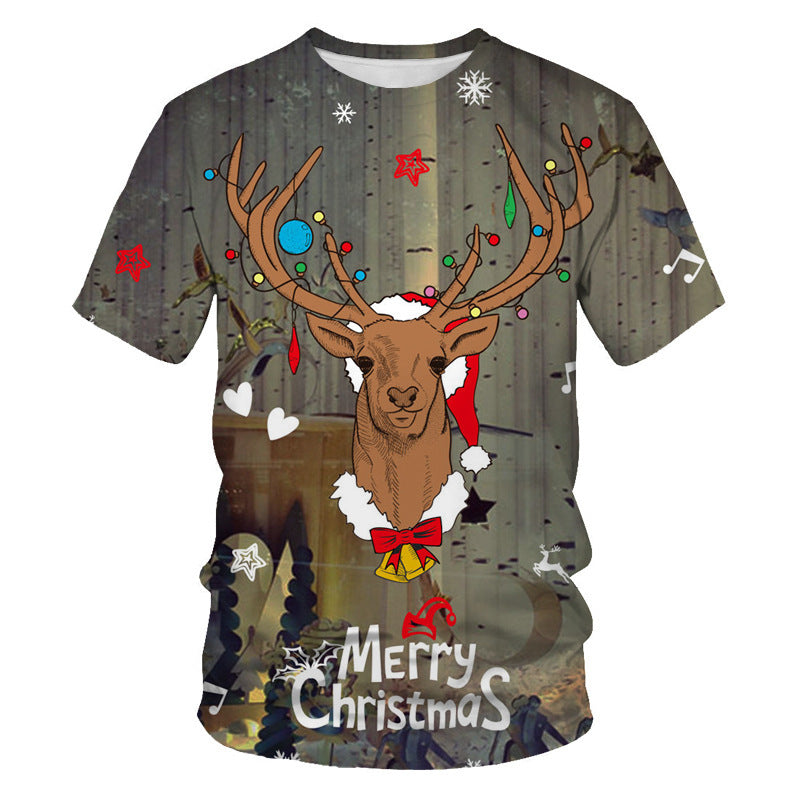 Christmas Support Customized Men's T-shirt 3D Digital Printing Short Sleeve-Aria Doejay