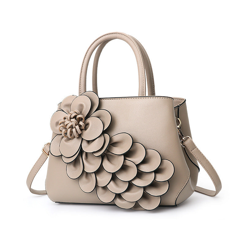 PU leather flower portable shoulder bag