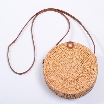 INS CHIC Handmade Crossbody bags Bohemian Straw Bags for Women Little Circle Beach Handbags Summer Vintage Rattan Bag-Aria Doejay