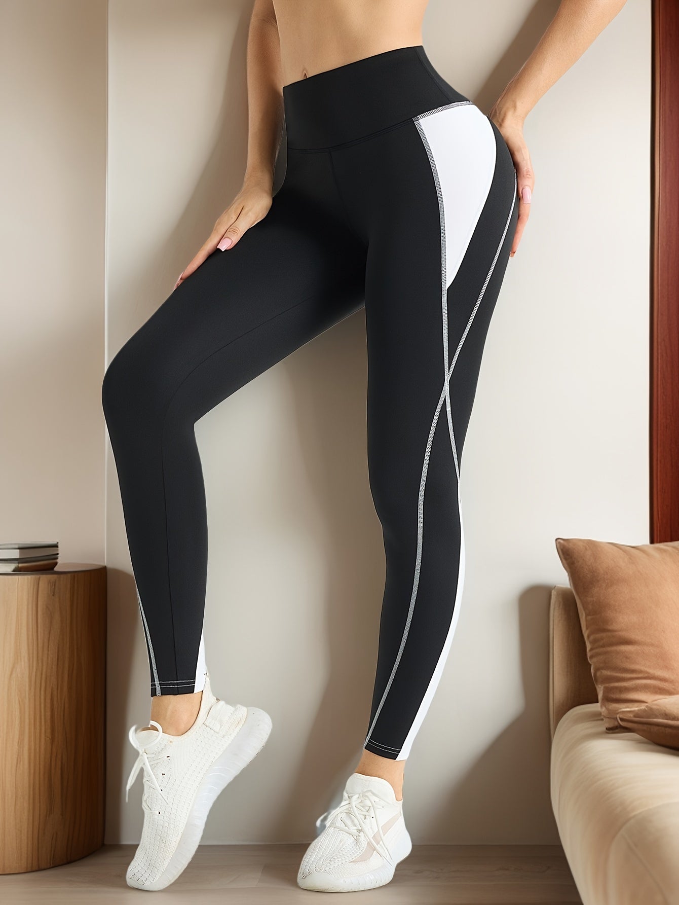 Women's Yoga Leggings With High Waistband, Moisture-Wicking, And Stretchy, Perfect For Outdoor Activities And Fitness