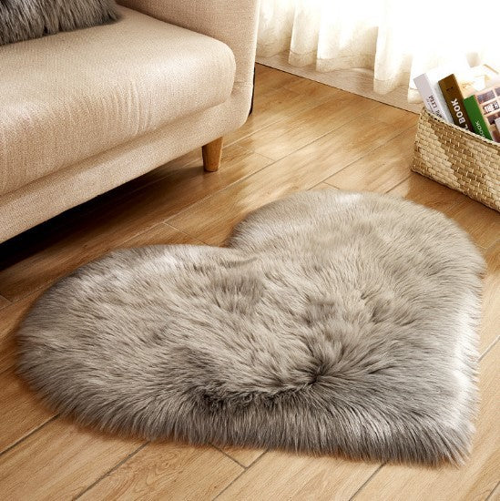 Plush Heart Shaped Carpet Non-Slip Mat Fluffy Rug Floor Mat Blanket Sofa Cushion Foot Pad Carpets For Living Room Home Decor-Aria Doejay