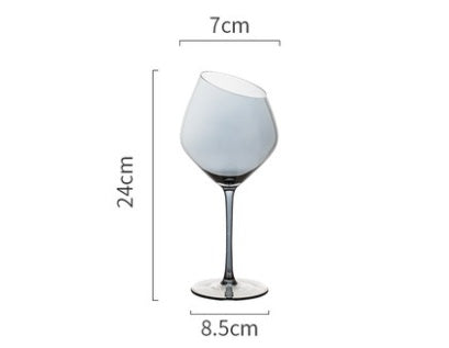 Wine Glass Oblique Mouth, Red Wine Glass Crystal Champagne Glass High-end Goblet Foreign Wine Glass-Aria Doejay