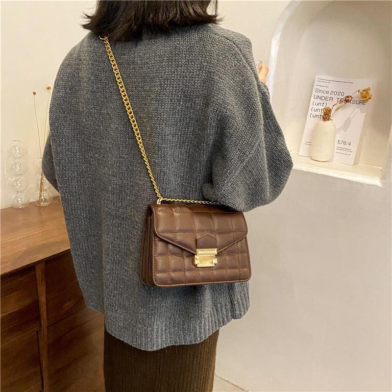 Winter texture one-shoulder diagonal small square bag