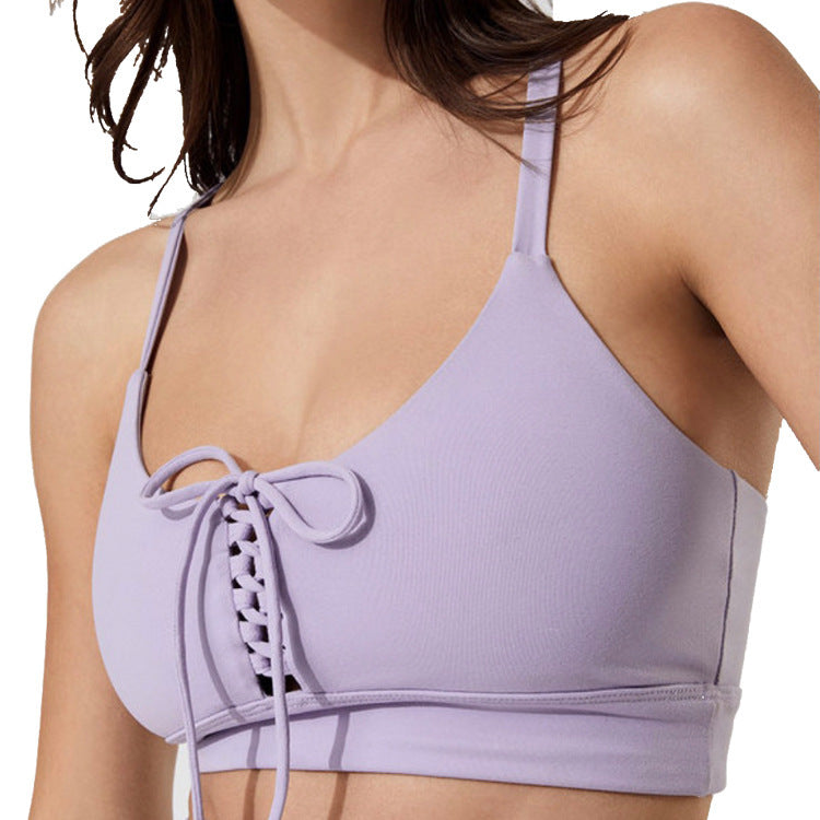 Lace-up sports bra underwear-Aria Doejay