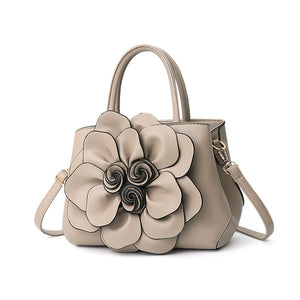 PU leather flower portable shoulder bag