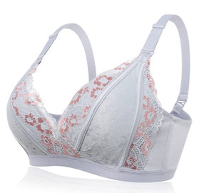 Lace button nursing bra-Aria Doejay