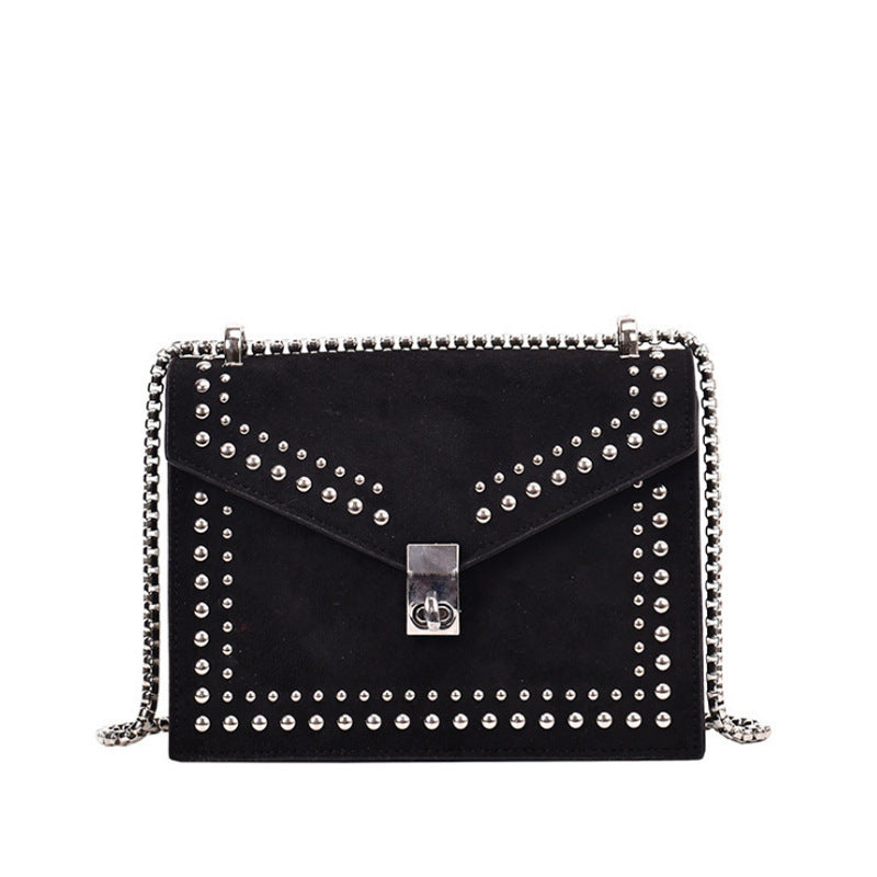 Studded small square bag Korean version of the matte crossbody bag