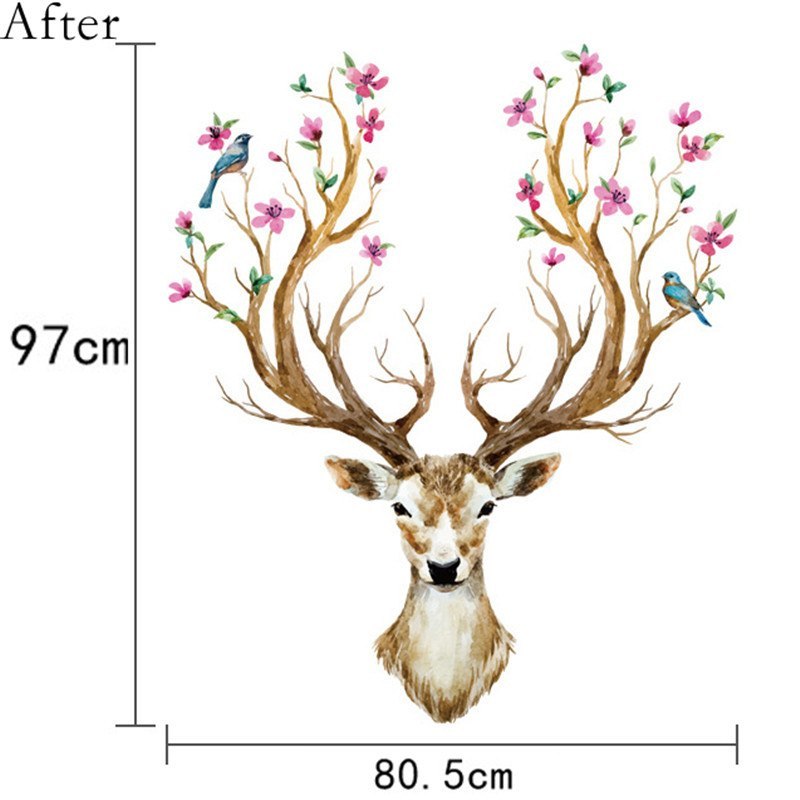 Sika Deer DIY Wall Stickers Wall Decor Art Decals For Kids Rooms Bedroom Living Room European Style Poster Unique Wall Sticker-Aria Doejay