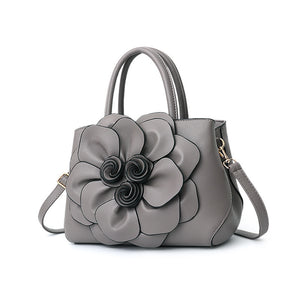 PU leather flower portable shoulder bag