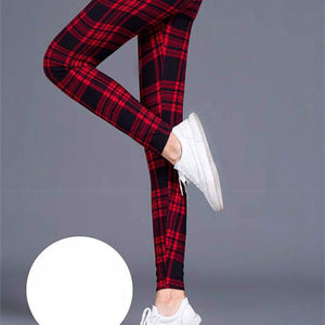 Milk silk check leggings-Aria Doejay