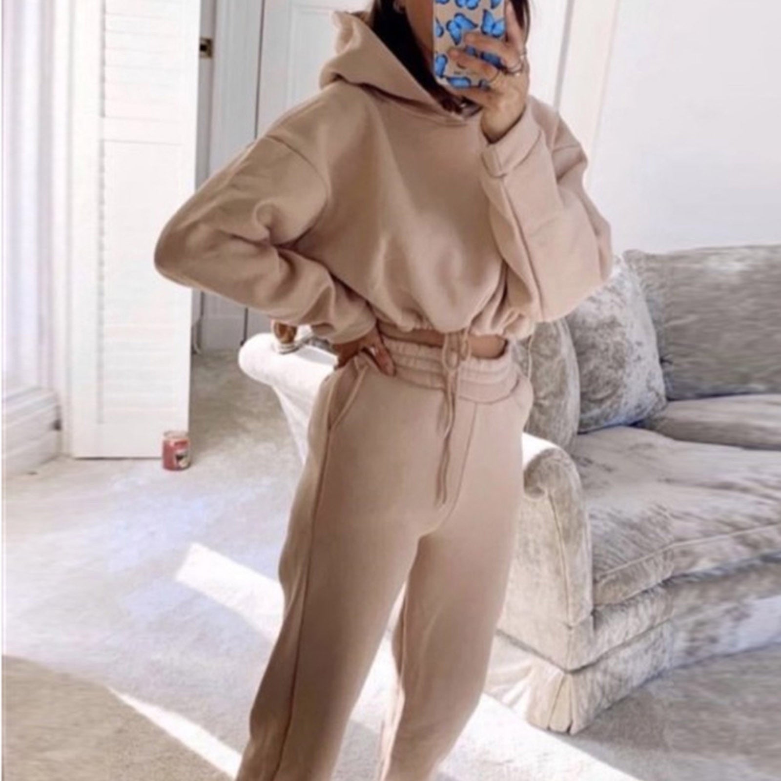 Jogging Suits For Women 2 Piece Sweatsuits Tracksuits Sexy Long Sleeve HoodieCasual Fitness Sportswear-Aria Doejay