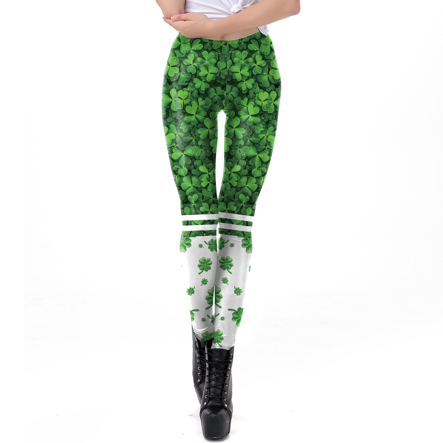 Holiday Printed Pencil High Waisted Slim Women's Leggings-Aria Doejay