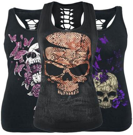 Skull print vest-Aria Doejay