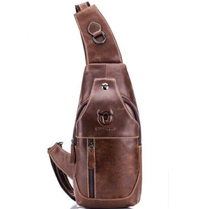 Men's Leather Shoulder Crossbody Leather Chest Bag