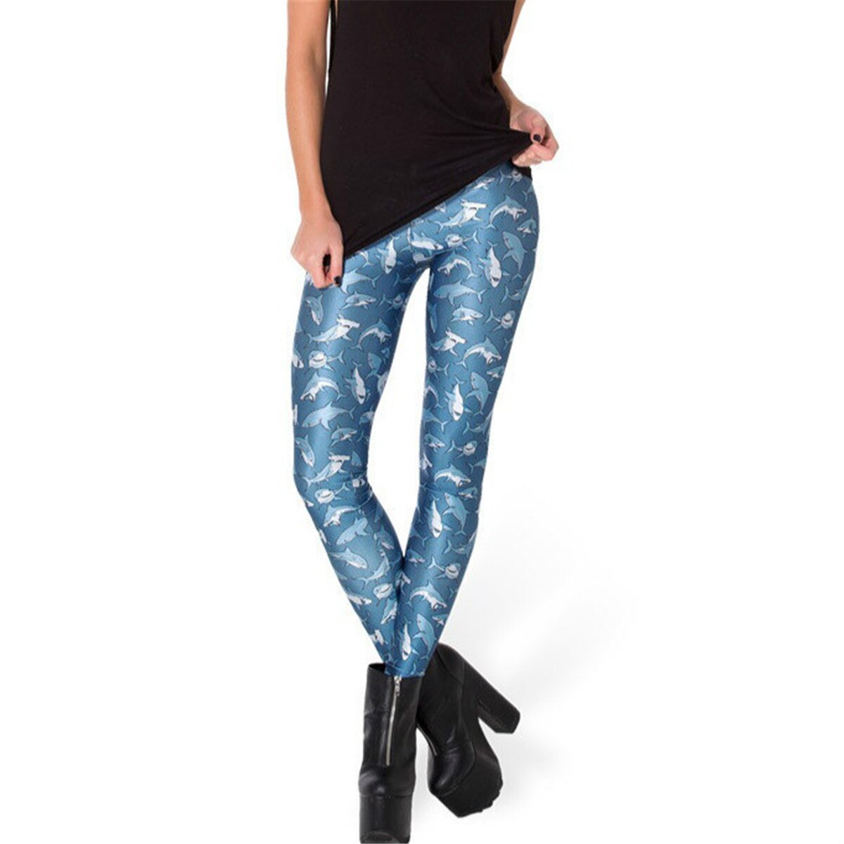 Fashion Snow White Wizard Mermaid Slim Leggings-Aria Doejay