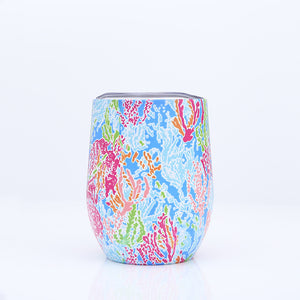 Hot Sale Flamingo Pattern Stainless Steel Wine Tumbler Mug Cup With Lid-Aria Doejay