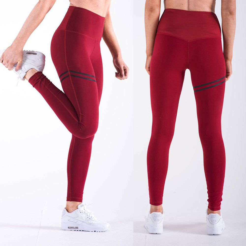 High Waist Yoga Pants Casual Sports High Waist Leggings Solid Color Models-Aria Doejay