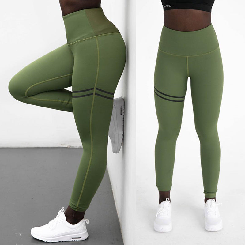 High Waist Yoga Pants Casual Sports High Waist Leggings Solid Color Models-Aria Doejay