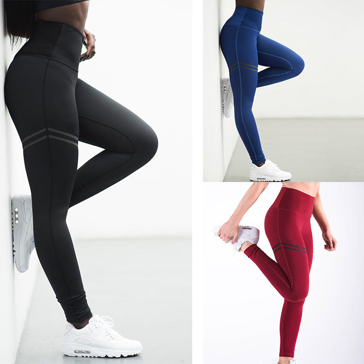 High Waist Yoga Pants Casual Sports High Waist Leggings Solid Color Models-Aria Doejay